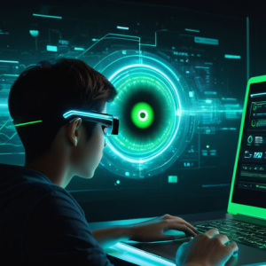 eye-tracking-technology-captures-the-users-gaze-directing-a-cursor-on-a-laptop-screen-interactive-207864928